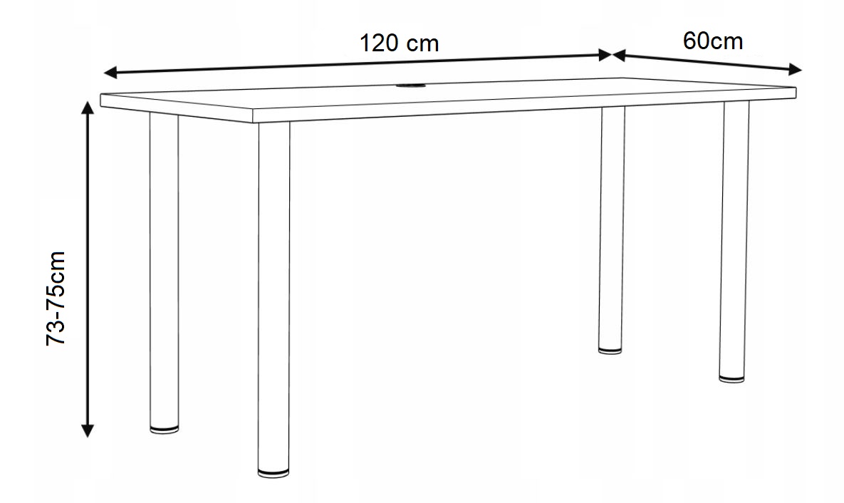 Stolik Kuchenny do Kuchni CZARNY 120x60 Kod producenta K-02