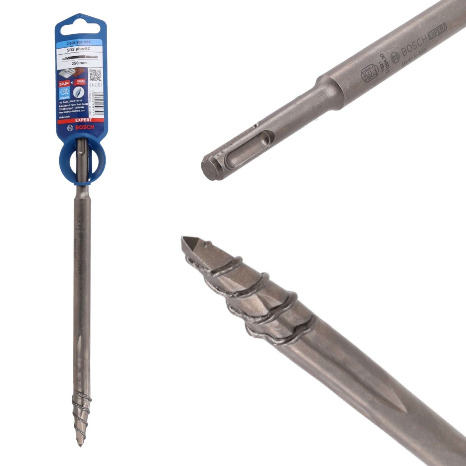BOSCH EXPERT SDS-plus 8C punktowe dłuto 250 mm WZMOCNIONE