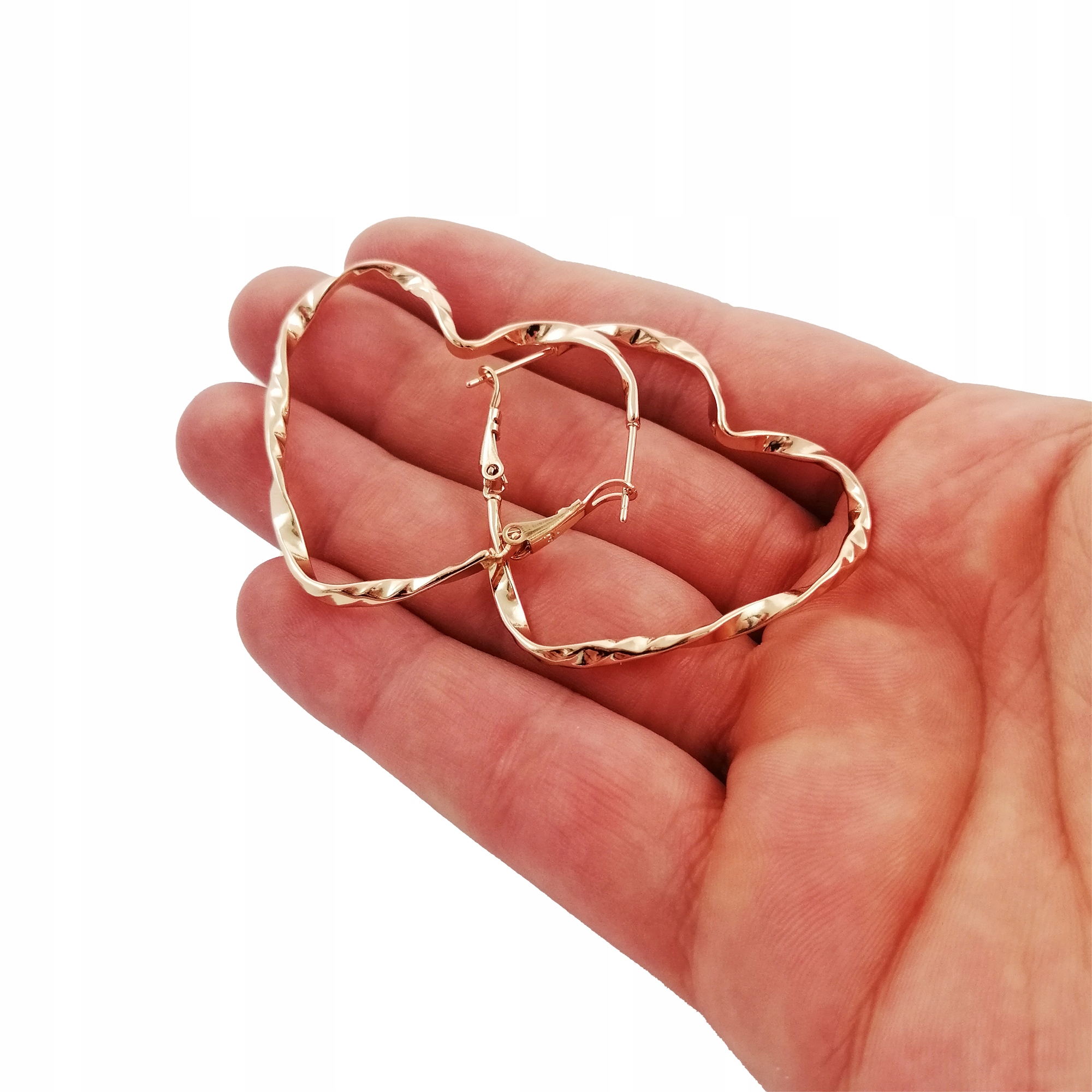 ZJAWISKOWE KOLCZYKI SERCA STAL CHIRURGICZNA 18K PREZENT DLA DZIEWCZYNY ŻONY Stan opakowania oryginalne