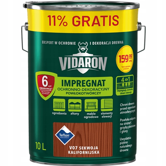 Vidaron impregnat ochronny do drewna V07 Sekwoja kalifornijska 10L