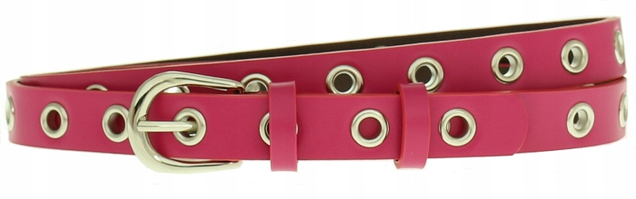 

Pasek damski Ćwieki Skórzany Fuksja skóra natur.