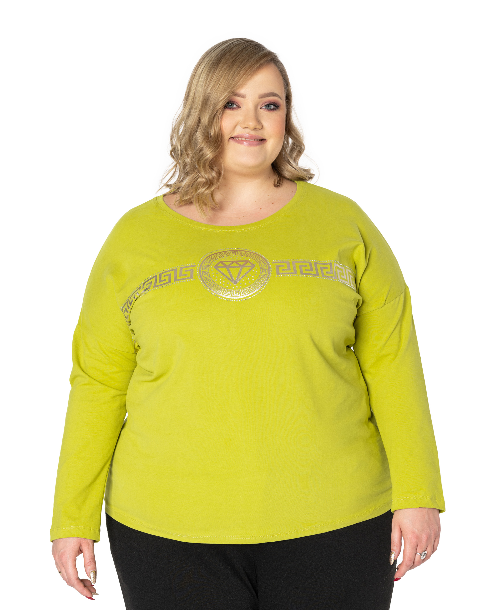 

Duża Bluzka Damska Koszulka Długi Rękaw 7068-07