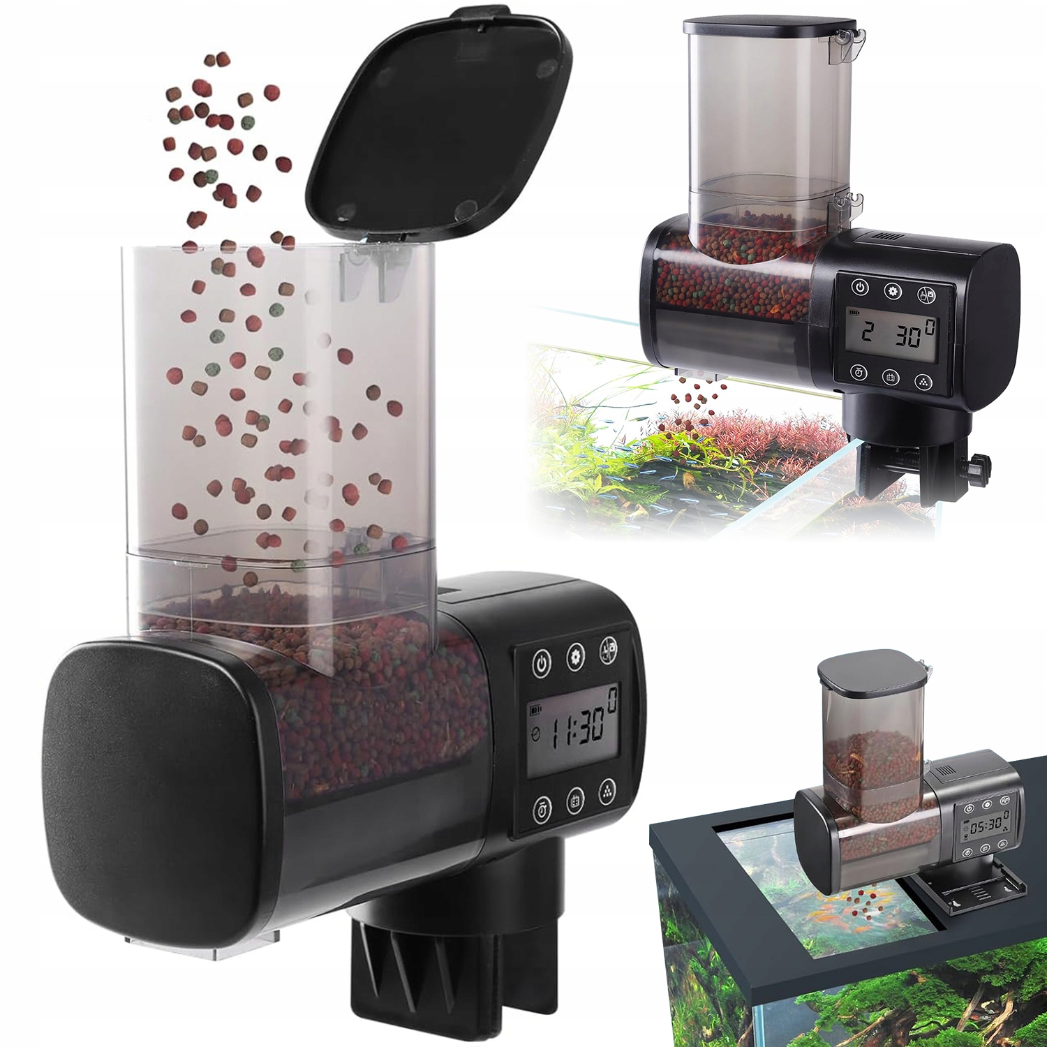Levně Automatické Krmítko Pro Ryby LCD Dávkovač Krmítko Pro Ryby 500 ML S Časovačem