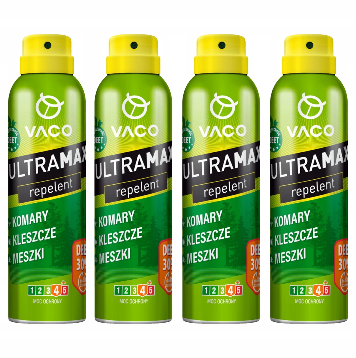 4x Spray na komary kleszcze meszki odstraszacz Ultramax Vaco 170ml Deet 30%