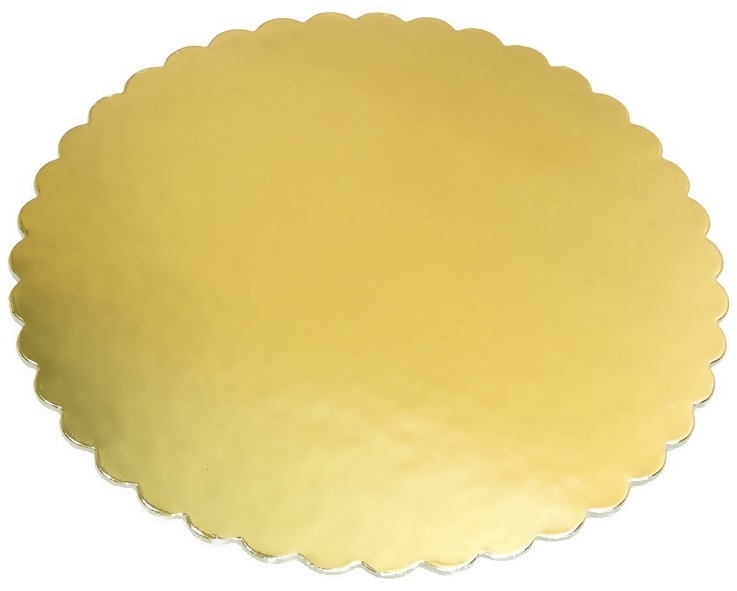 PODKŁAD OKRĄGŁY POD TORT CIASTO FALA 2000g ZŁOTY GRUBY 32cm