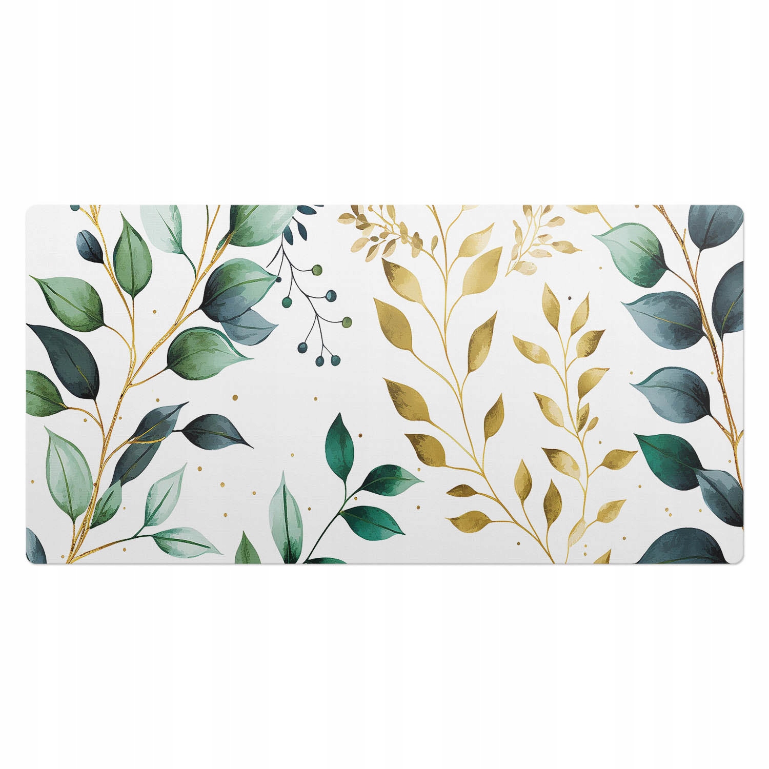 Moderní ochranná podložka pod myš Listový vzor s větvičkami 100 x 50 cm