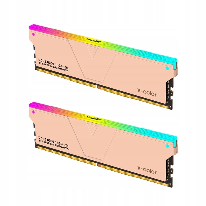 PAMIĘĆ RAM DDR5 32GB DUAL 6000 MHz CL40 ZŁOTE RGB Marka V-Color