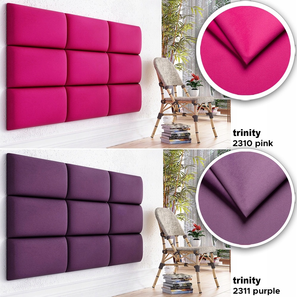 Panele ścienne 50x30 tapicerowane WEZGŁOWIE kolory Szerokość mebla 60 cm