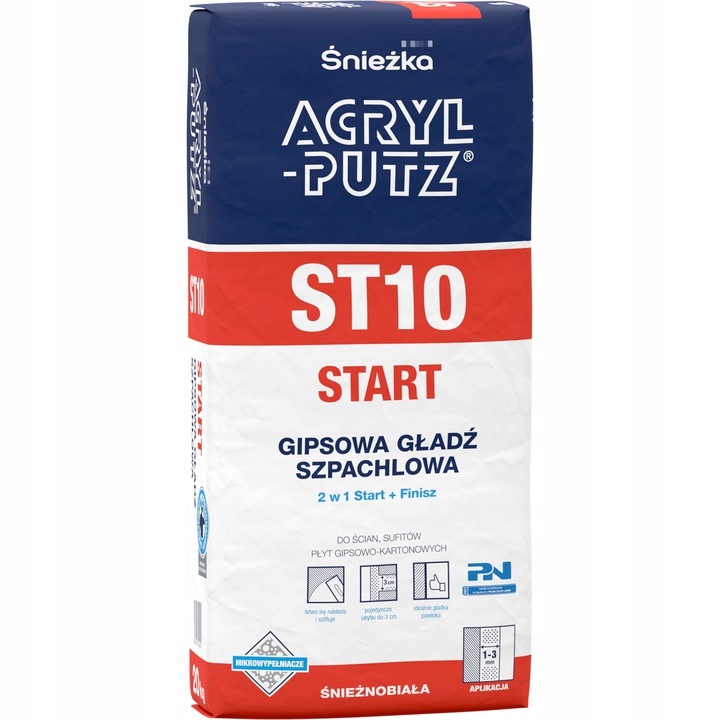 

Acryl Putz ST10 Gładź szpachlowa Start+finisz 20kg