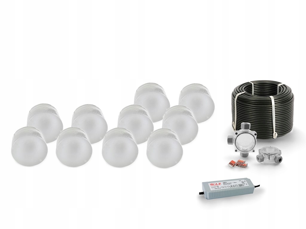 10 x Led svítící dlažební kostka Kruh 75x55 mm Bz