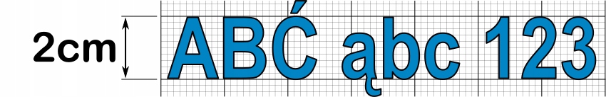 Arkusz wodoodporne naklejki nalepki LITERY literki samoprzylepne 2 cm Materiał naklejka