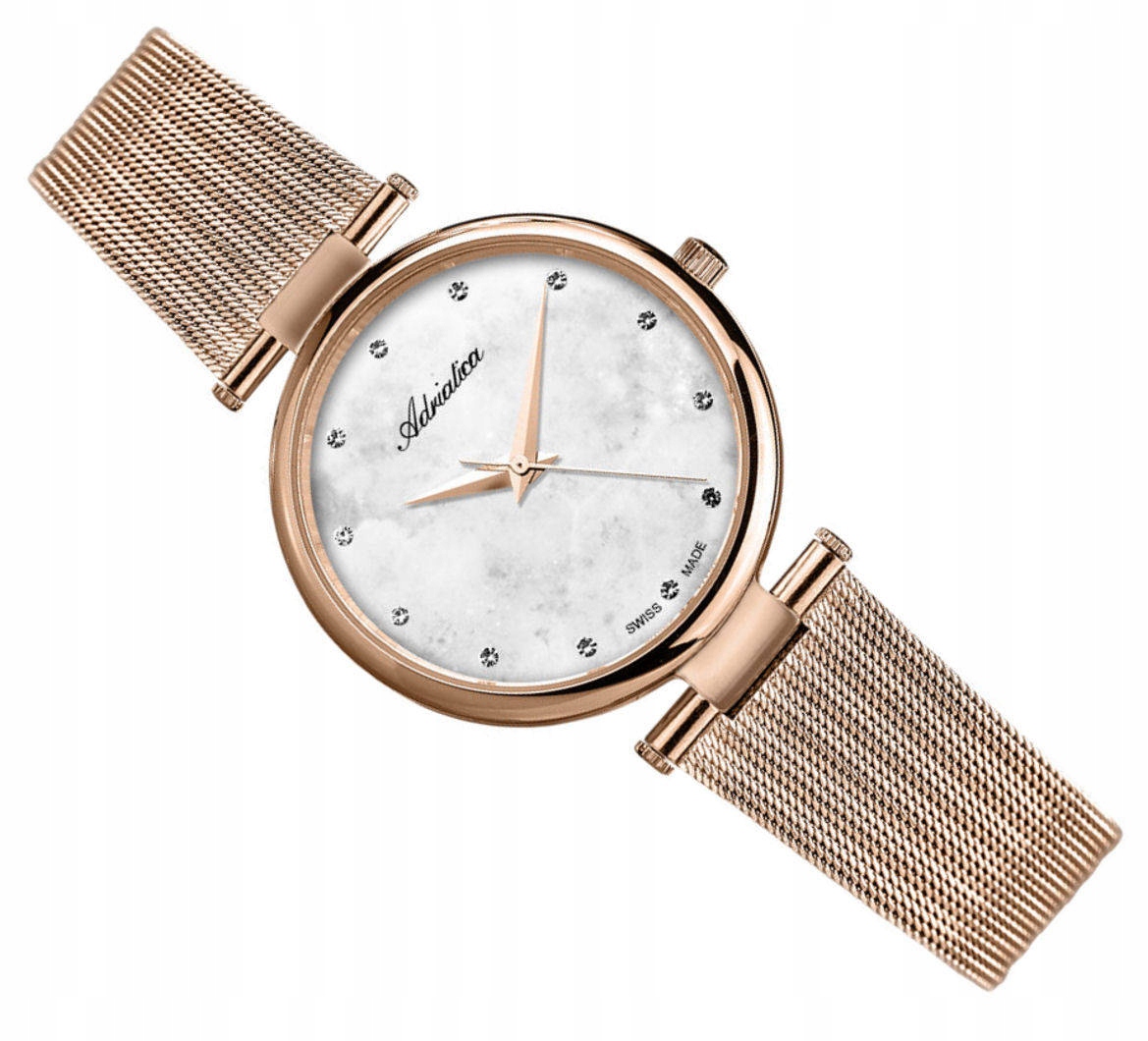 Dámské Zlaté Hodinky Adriatica Mesh A3689.914FQ