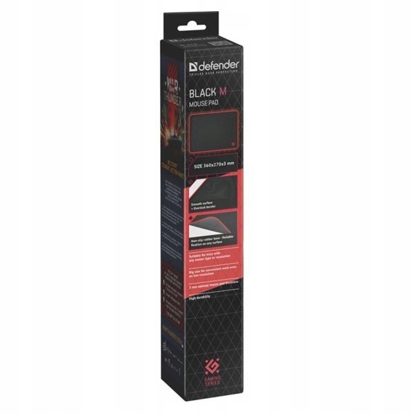 PODKŁADKA DEFENDER GAMING BLACK M 360x270x3mm — 6