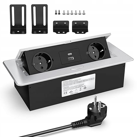 Zapuštěná elektrická zásuvka Usb C 20W se 2 zásuvkami pro zabudování