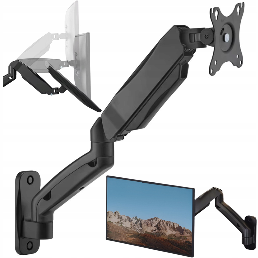Uchwyt Do Monitora Na Ścianę Uniwersalny 17-32 Cale Obrotowy Regulowany