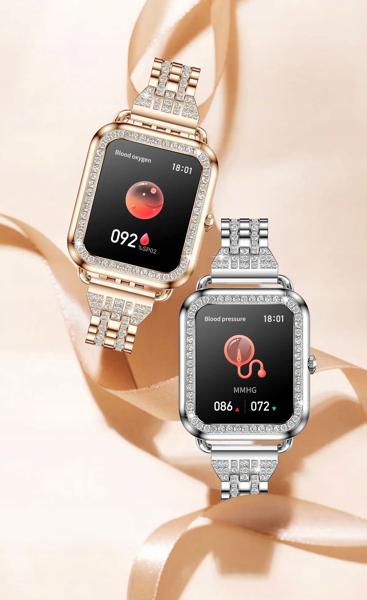 Smart Watch Heart Rate Blood Monitor Pressure Marka bez marki