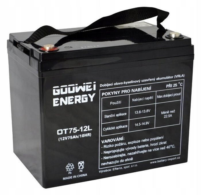 Goowei Energy Pb záložný akumulátor Vrla Gel 12V/75Ah (OTL75-12)