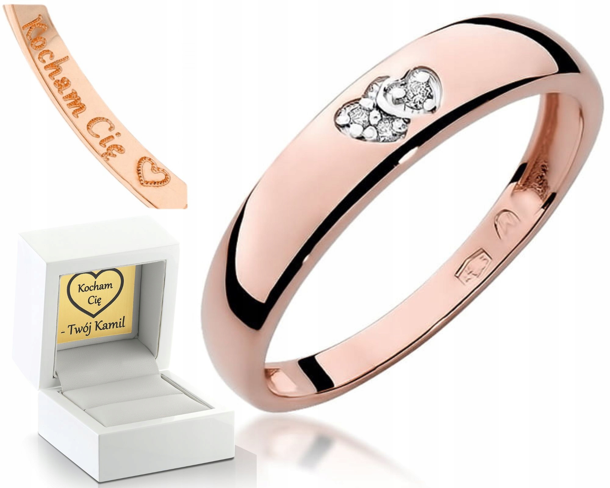 Růžové Zlato Prstýnek Briliantové Srdce