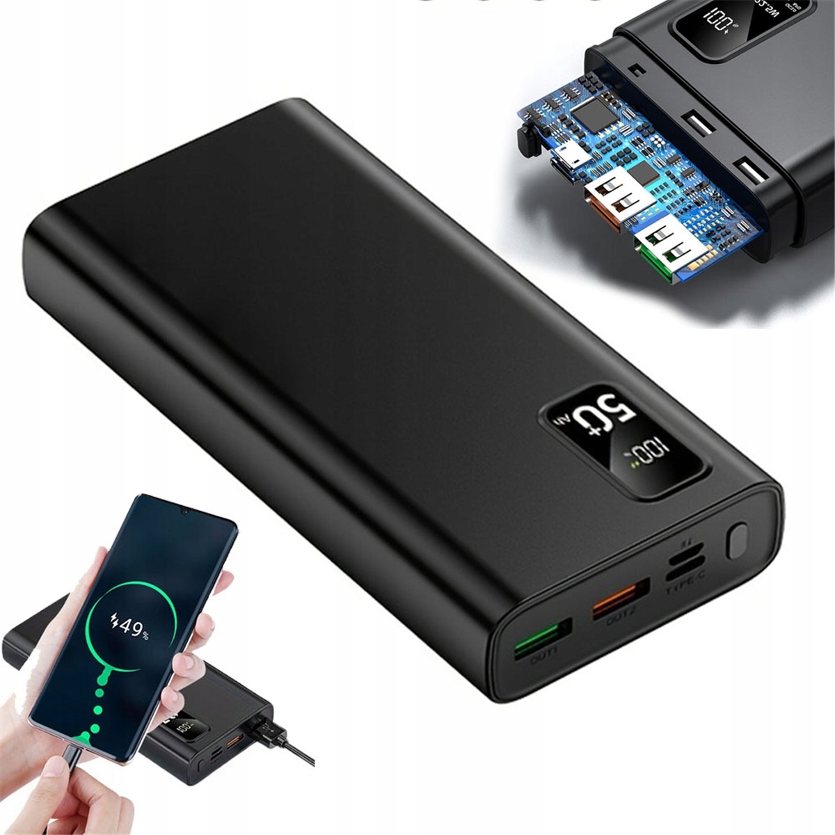 50000MAH Powerbanka PD22.5W Rychlé Nabíjení Pro Chytrý Telefon A Hodinky