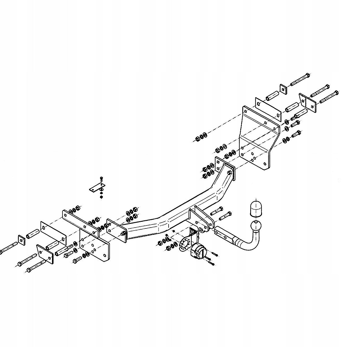 Hak holowniczy do Chrysler Sebring JS Sedan 07-10 MODUŁ 13 PIN GRATIS Nowy Producent Steinhof