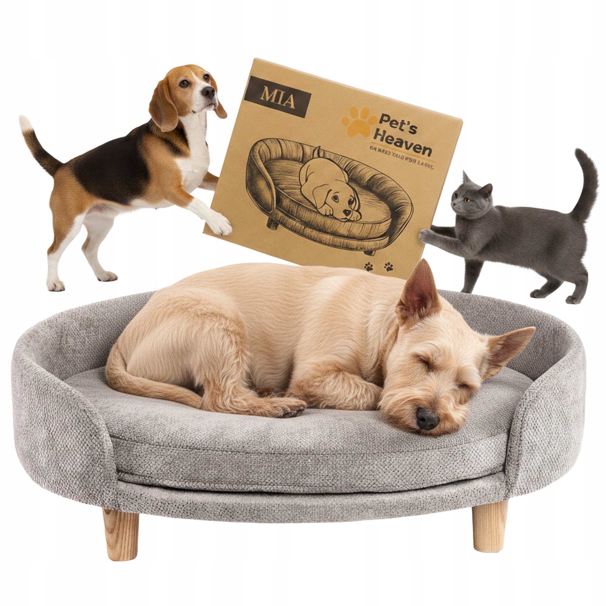 Sofa dla Psa i Kota Kojec komfort dla średnich zwierząt legowisko XL 65x55