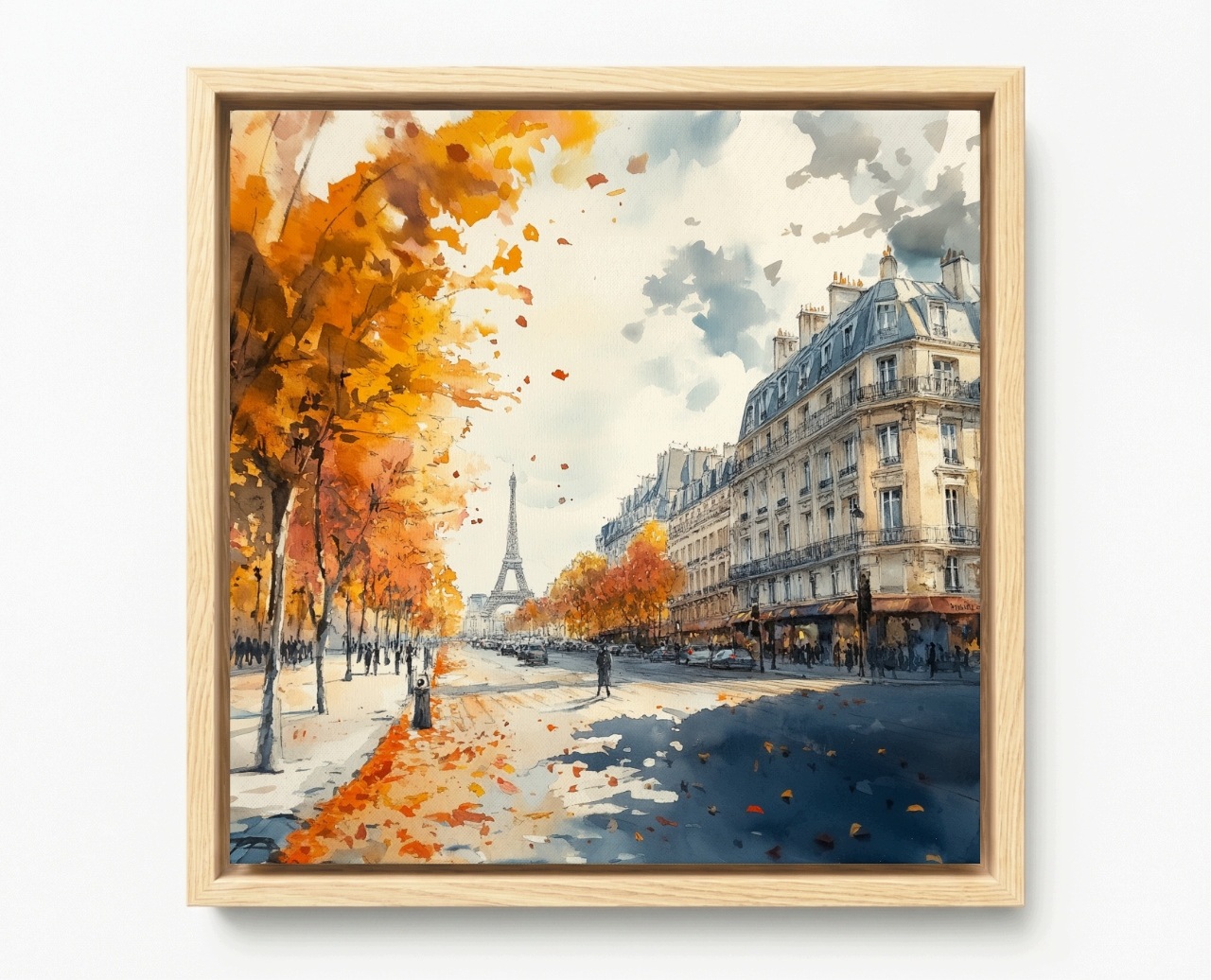 Obraz Rama American Box Mesto Paríž Francúzsko Eiffelova Veža Jeseň 60x60
