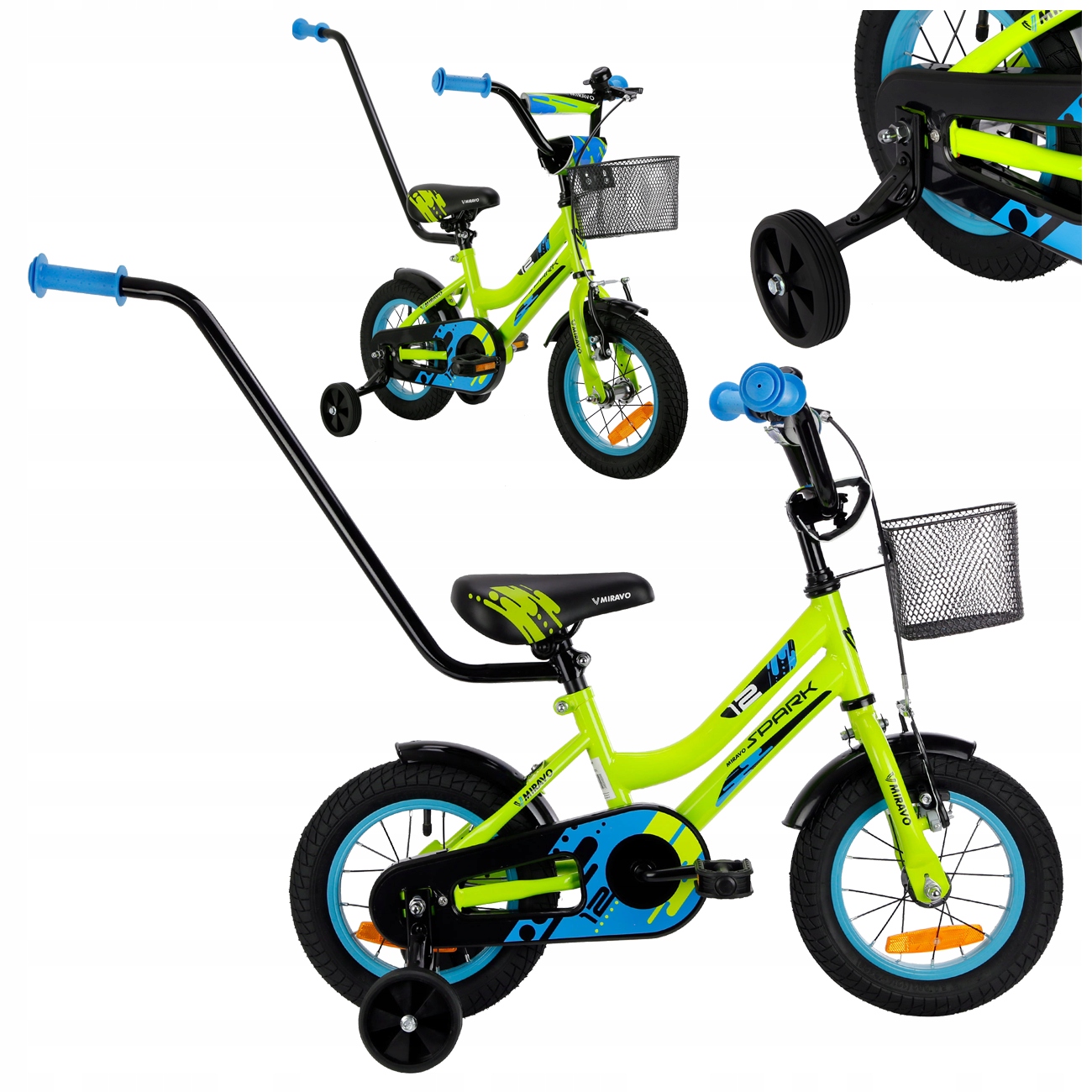 Rowerek Dziecięcy 12 Cali Miravo Rower Dla Chłopca Koszyk Prowadnik