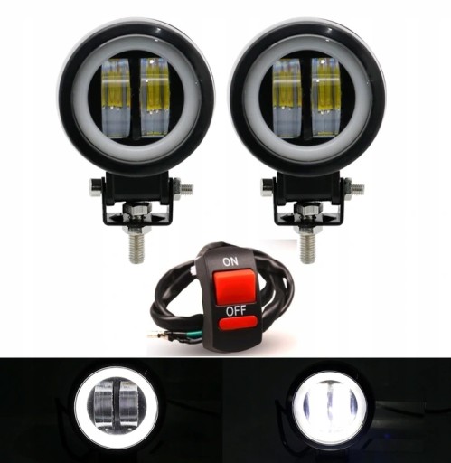 REFLEKTOR HALOGEN LED LAMPA CREE RING MOTOCYKEL x2c