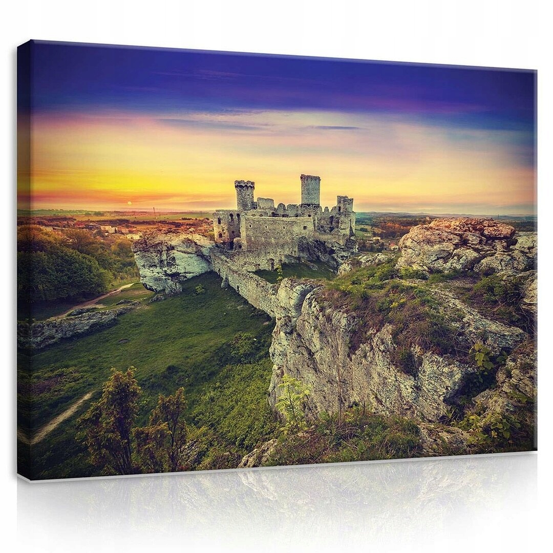 Obraz 100x75 Zřícenina v zeleni Krajina plná vzpomínek a přírody ve stylu loft