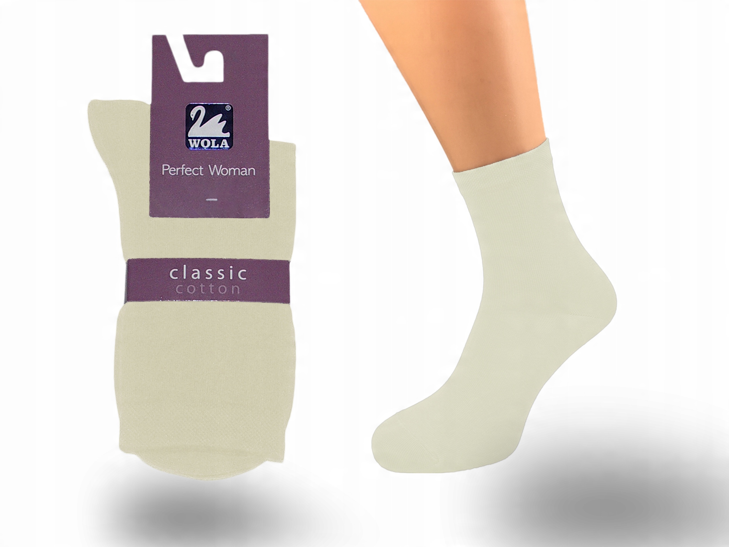 

Wola Classic skarpetki damskie Off White E04 36-38