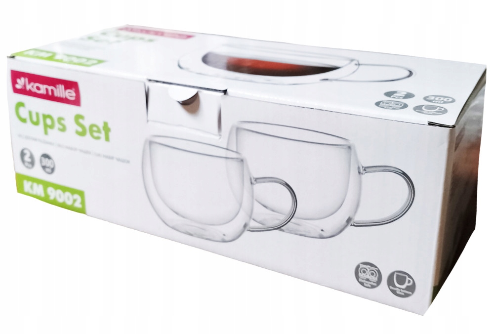 SZKLANKI TERMICZNE DO KAWY 300ML LATTE ZESTAW 6 SZKLANEK FILIŻANKI PODWÓJNE Pojemność 300 ml