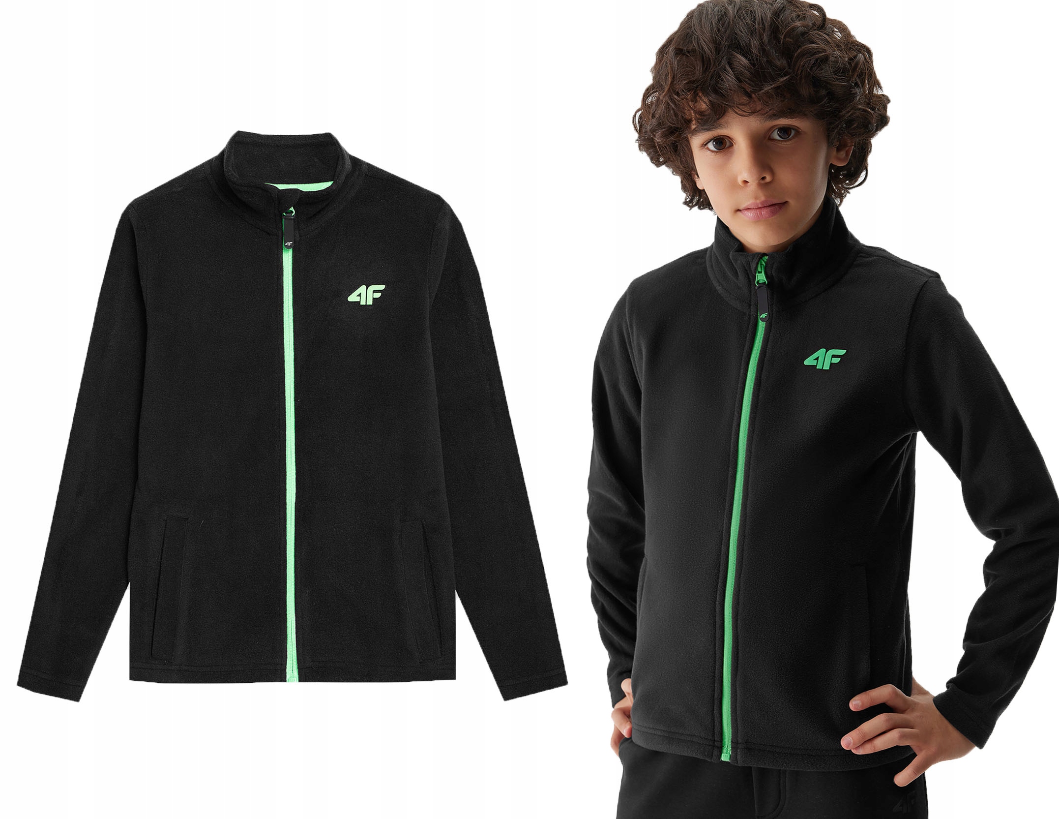 Polar ze stójką 4F M167 bluza polarowa rozpinana czarna 158.