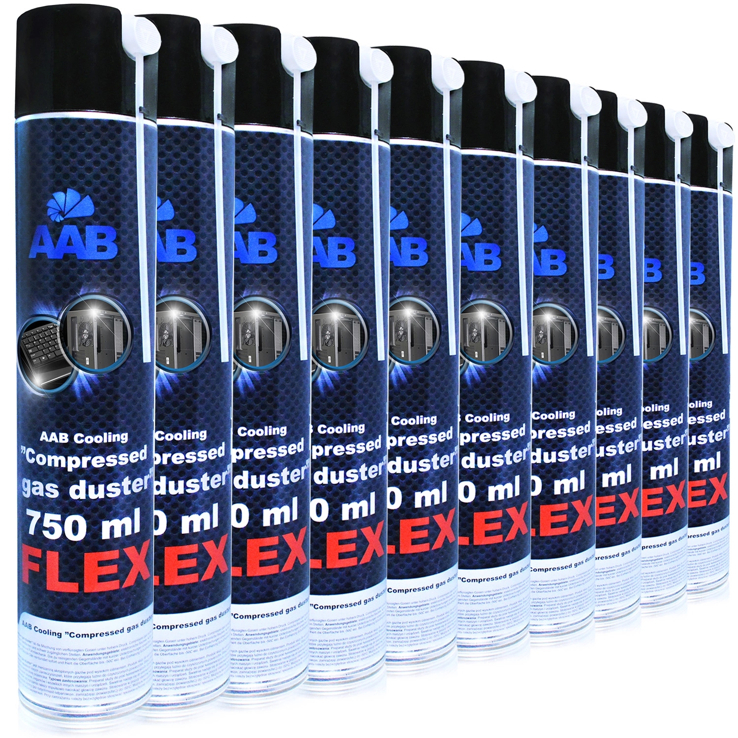 10 x Aabcooling Stlačený Vzduch 750 ml RÚRKA-60 cm