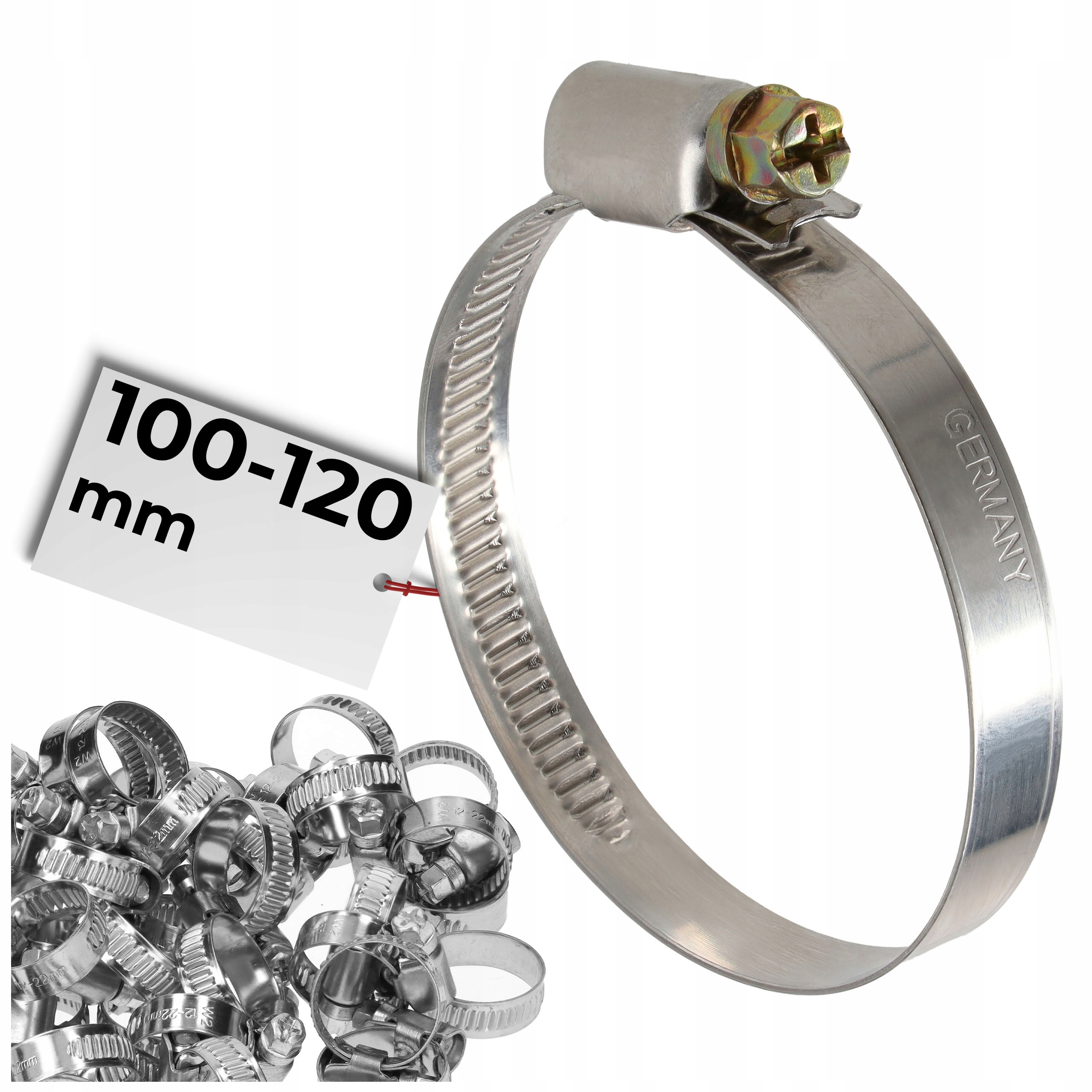 10x Opaska ślimakowa 100 Zaciskowa 100-120 mm