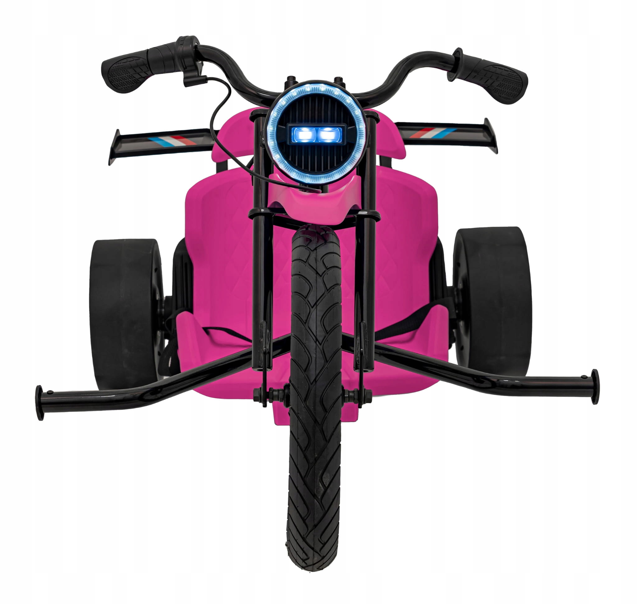 Rower elektryczny trójkołowy trycykl Drift Bike 21 Różowy pasy Led 25000 Rp