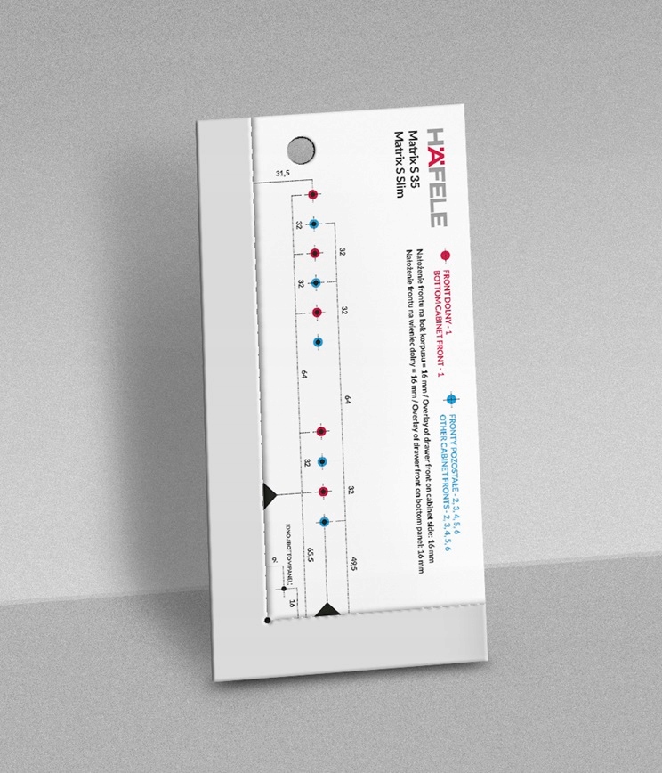 Szablon do Szuflad Hafele Matrix S Slim mały do frontu