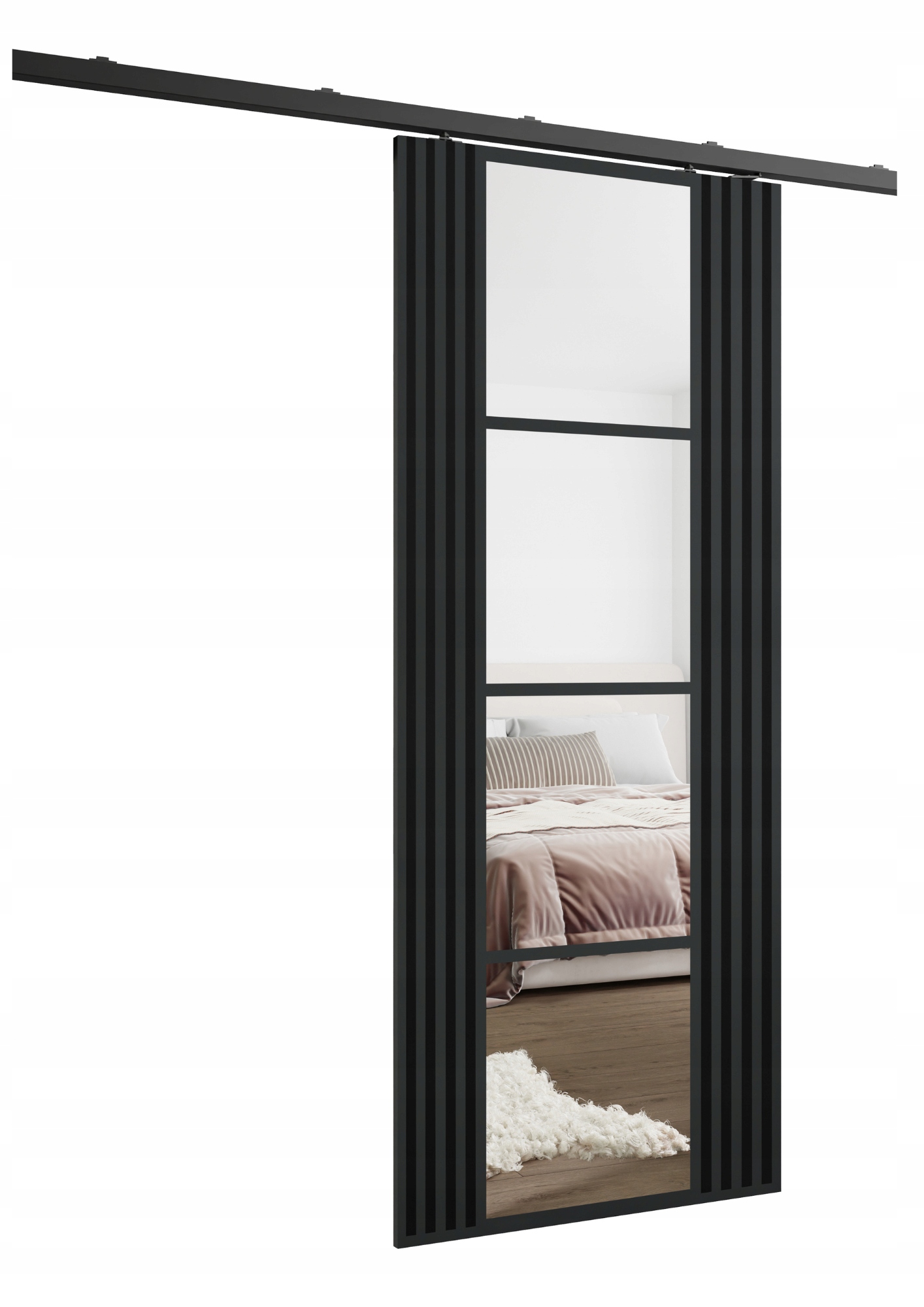 Nástěnné posuvné dveře HS-45 Endi 100 grafit antracit lamely