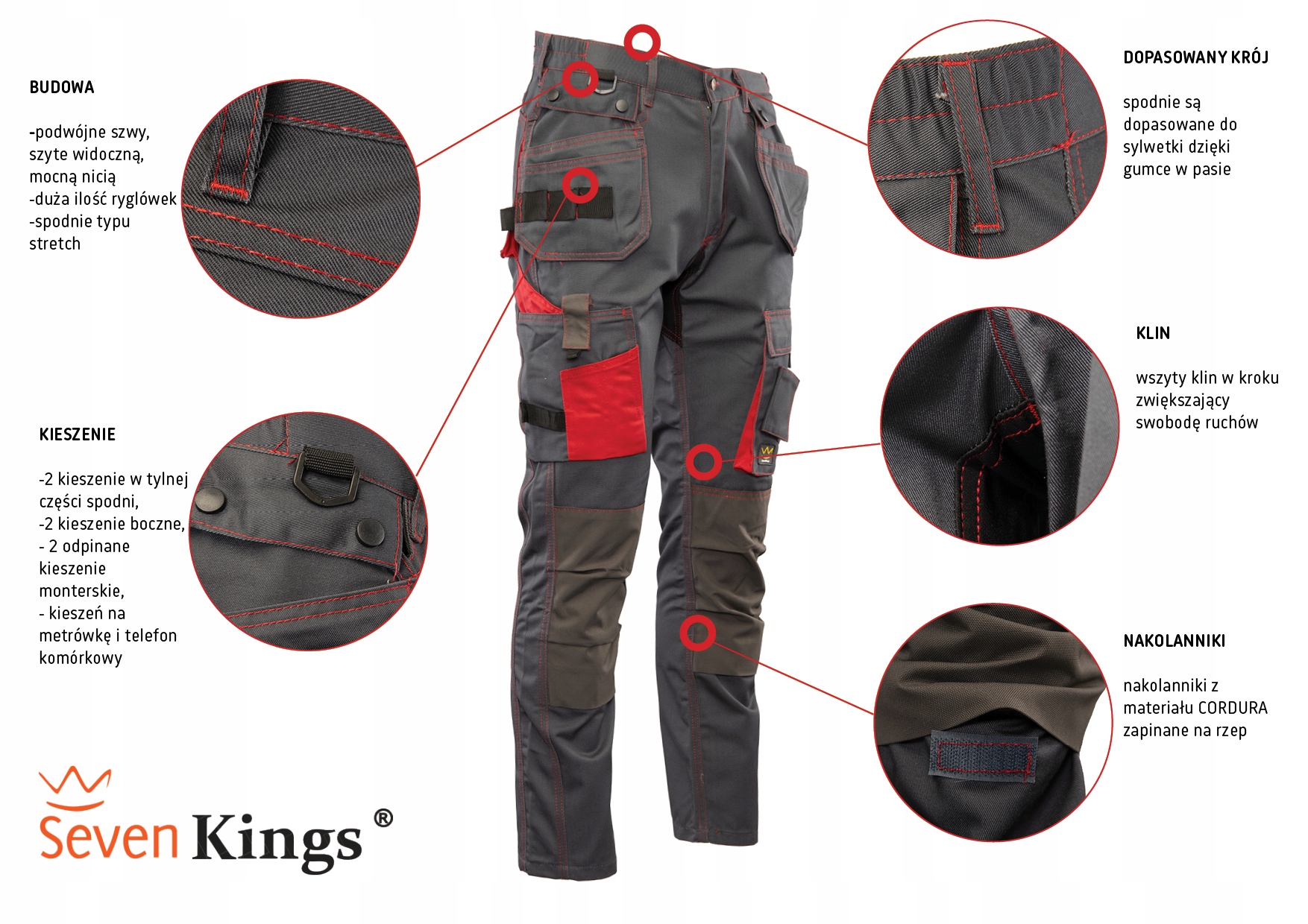 Spodnie robocze długie Seven Kings Quartz r. 102 Marka Seven Kings