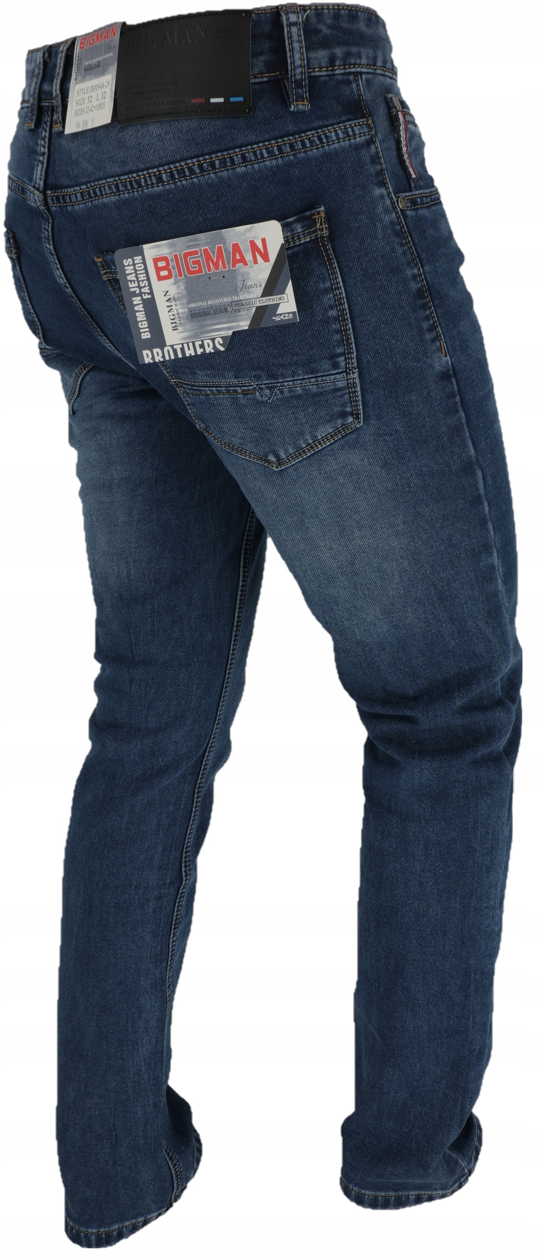 SPODNIE MĘSKIE LEKKO PRZETARTE PROSTA NOGAWKA L32 W34 Fason inny