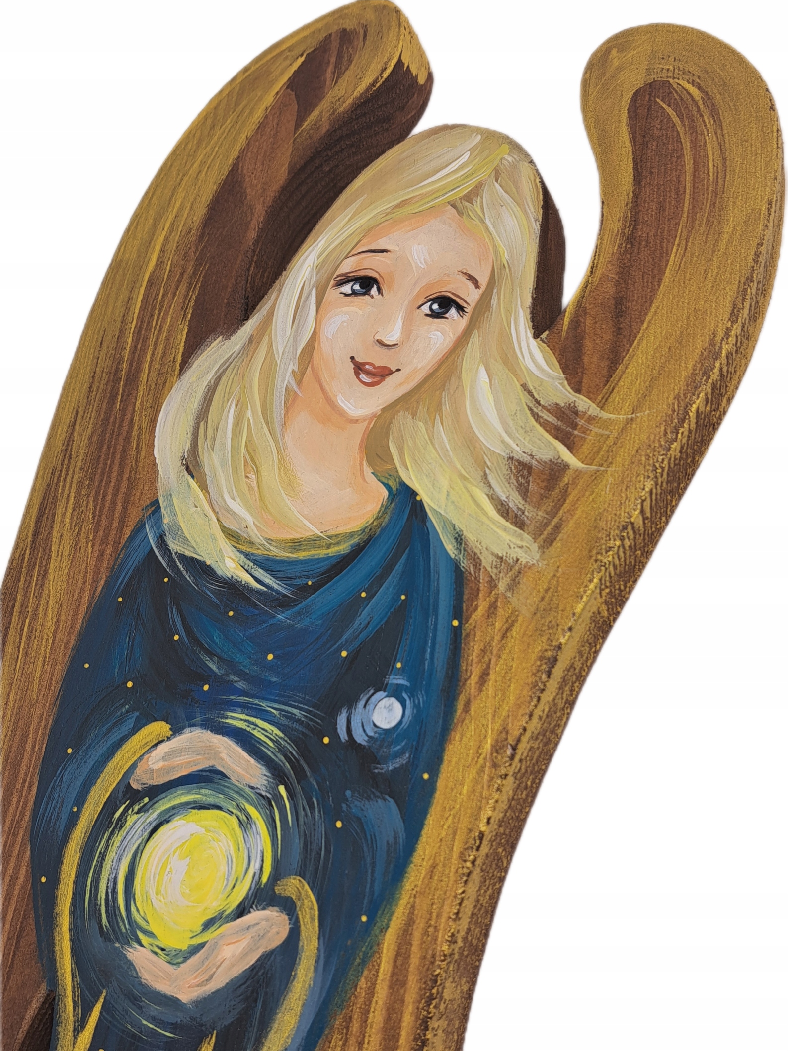 Obraz Dřevěný Velký Anděl Hand Made Malovaný