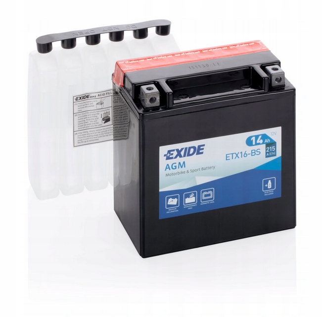 АКУМУЛЯТОР MOTOBIKE EXIDE AGM ETX16-BS 14AH 215A