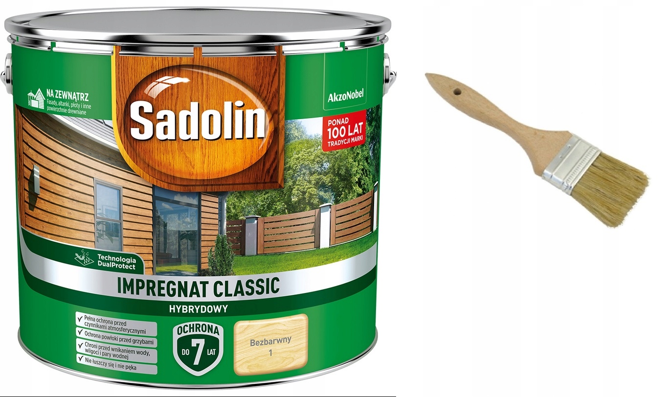 

Sadolin Classic- impregnat, bezbarwny, 9l Pędzel