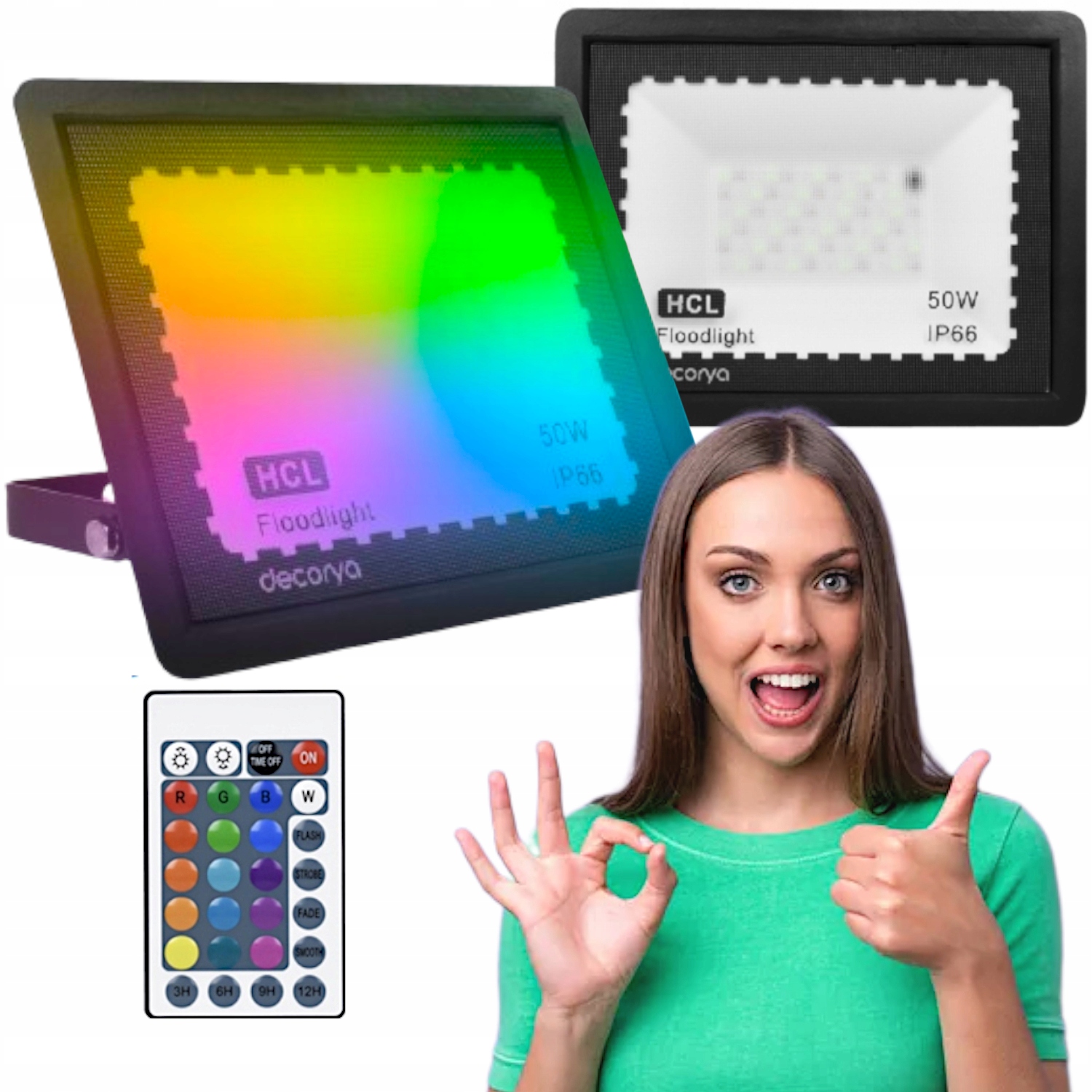 Barevný Rgb Led reflektor 50W s dálkovým ovládáním pro osvětlení fasádní zahrady