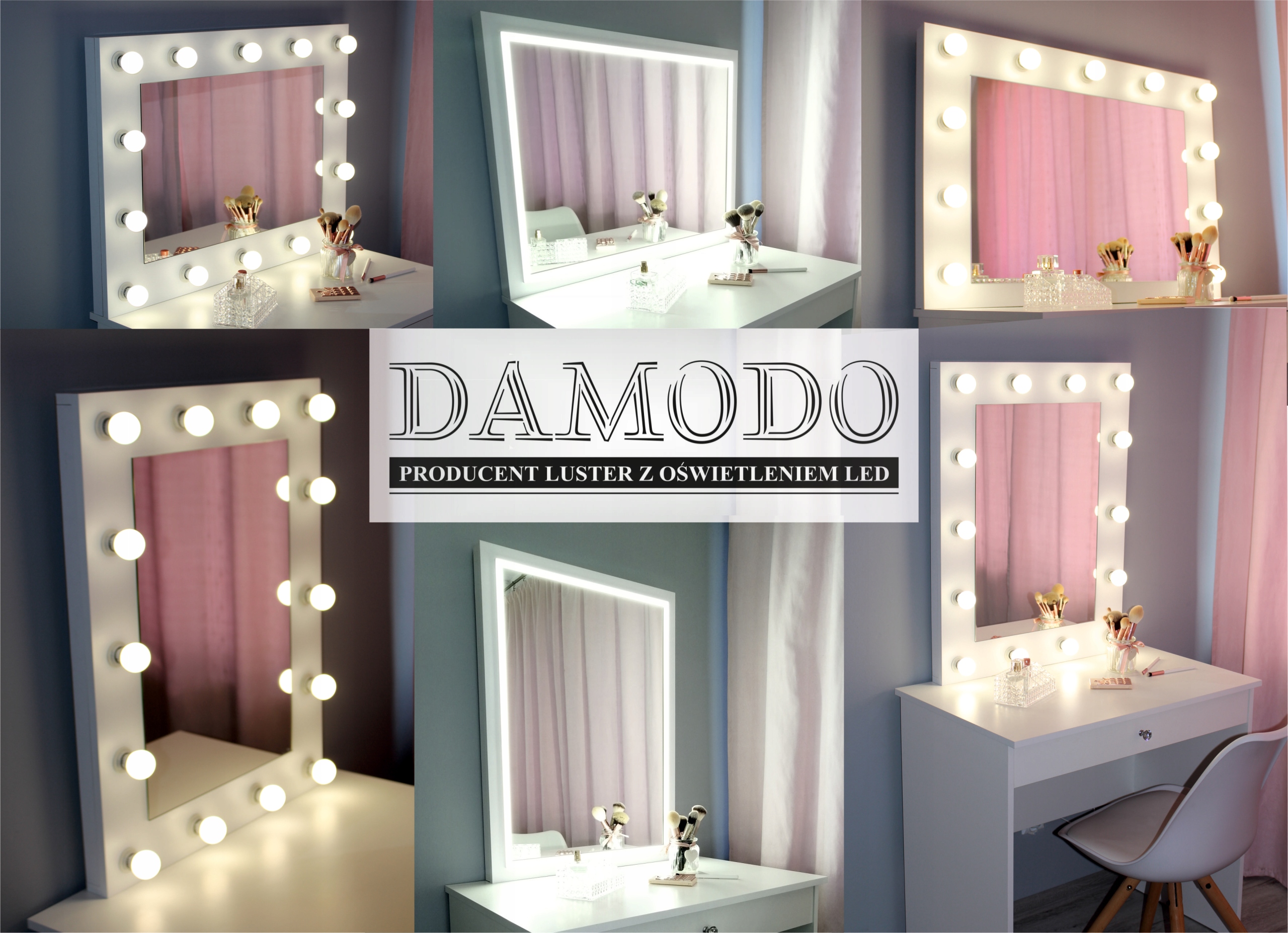 LUSTRO LED DO TOALETKI WIZAŻU MAKE UP HOLLYWOOD Wykonanie gotowe