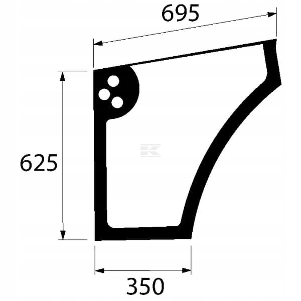 Spodní dveřní sklo 5089551 Kramp