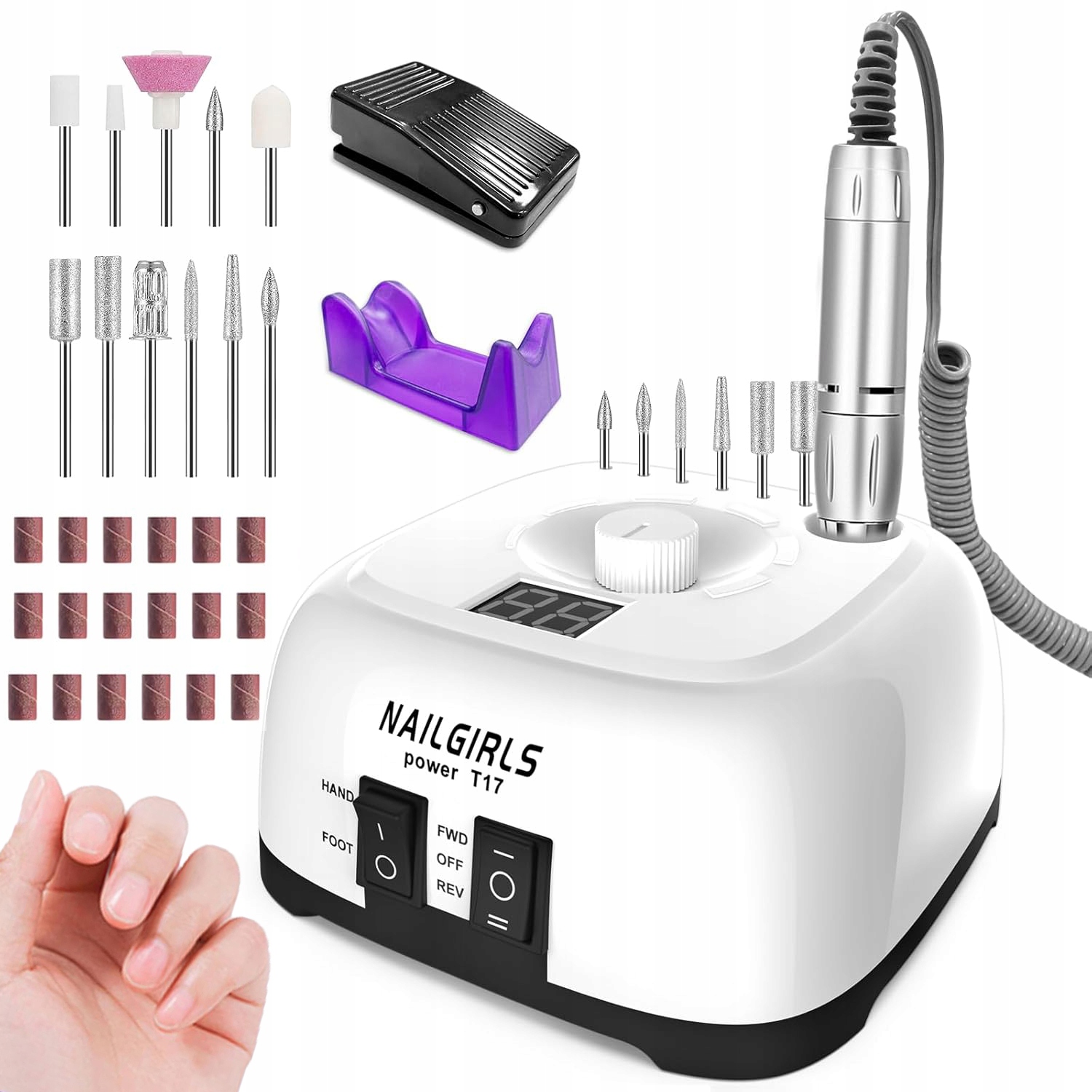 Bruska Na Nehty Manikúra Pedikúra Profesionální 35000 ot./min Set