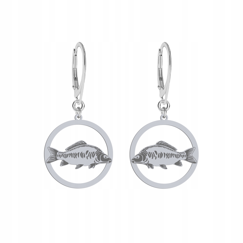 Stříbrné Náušnice s kaprem 925 Šperky Žena Dárek Gravírování Bonus