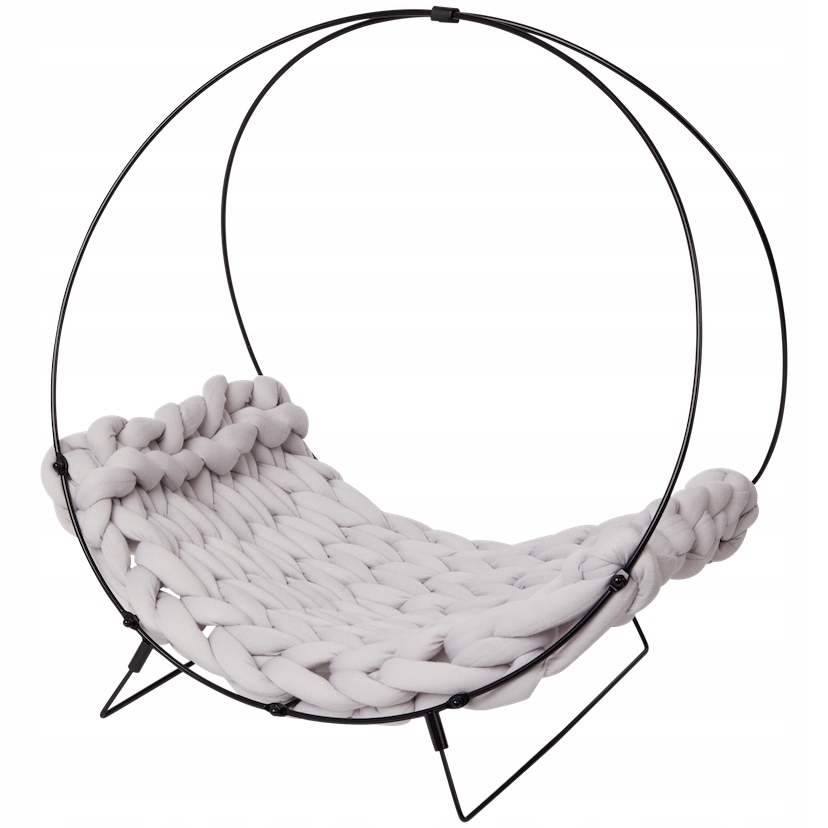 Levně Pelíšek pro psa kočku kovová houpací síť s látkou Šedá 46,5 x 50 x 35 cm