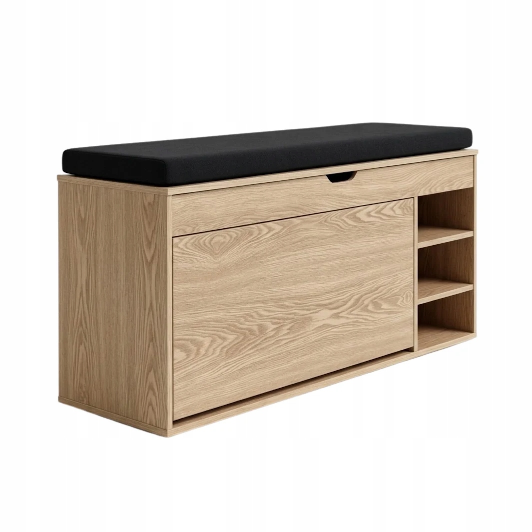 Skrinka Na Topánky Hnedá S Úložným Priestorom A Sedadlom, Nastaviteľná Výška 100X34X50