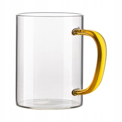 

Szklanka 450 ml z żółtym uszkiem do sublimacji